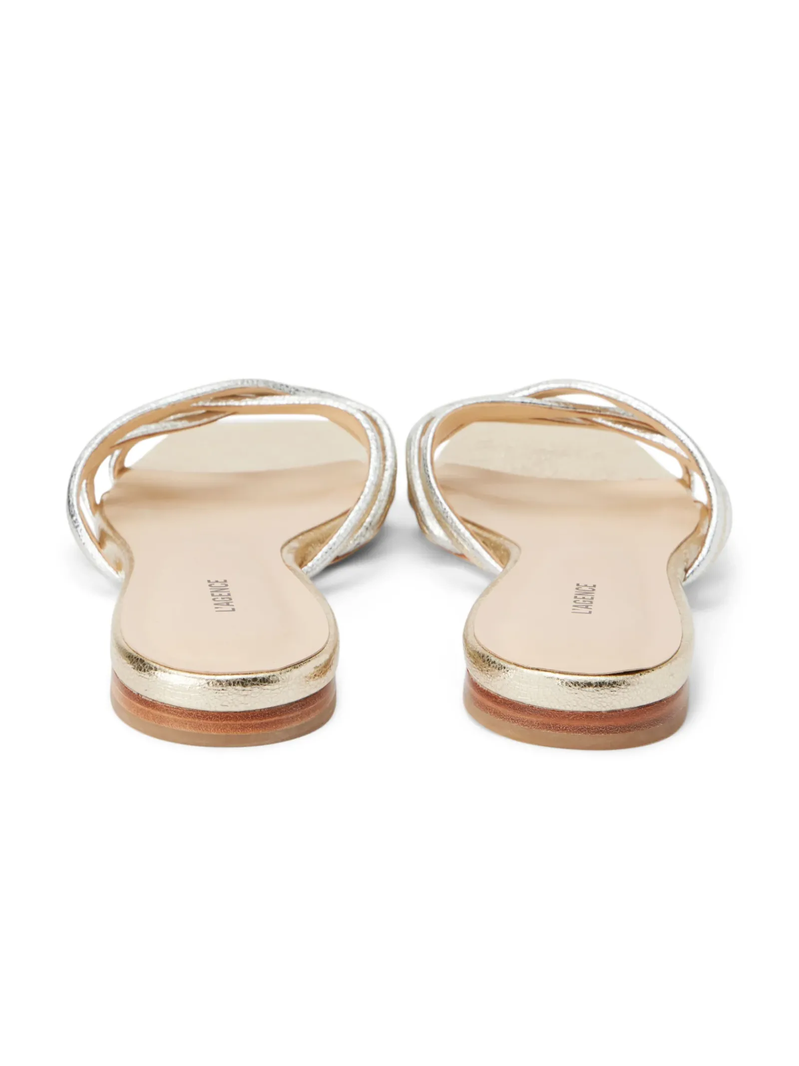L'AGENCE Spring Collection|Sandals & Wedges|Abelle Flat Sandal Gold/Silver Crackle