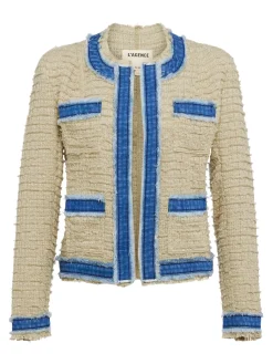 L'AGENCE Back in Stock|Denim Jackets|Agnes Tweed Denim Jacket Oxford Tan/Pomona