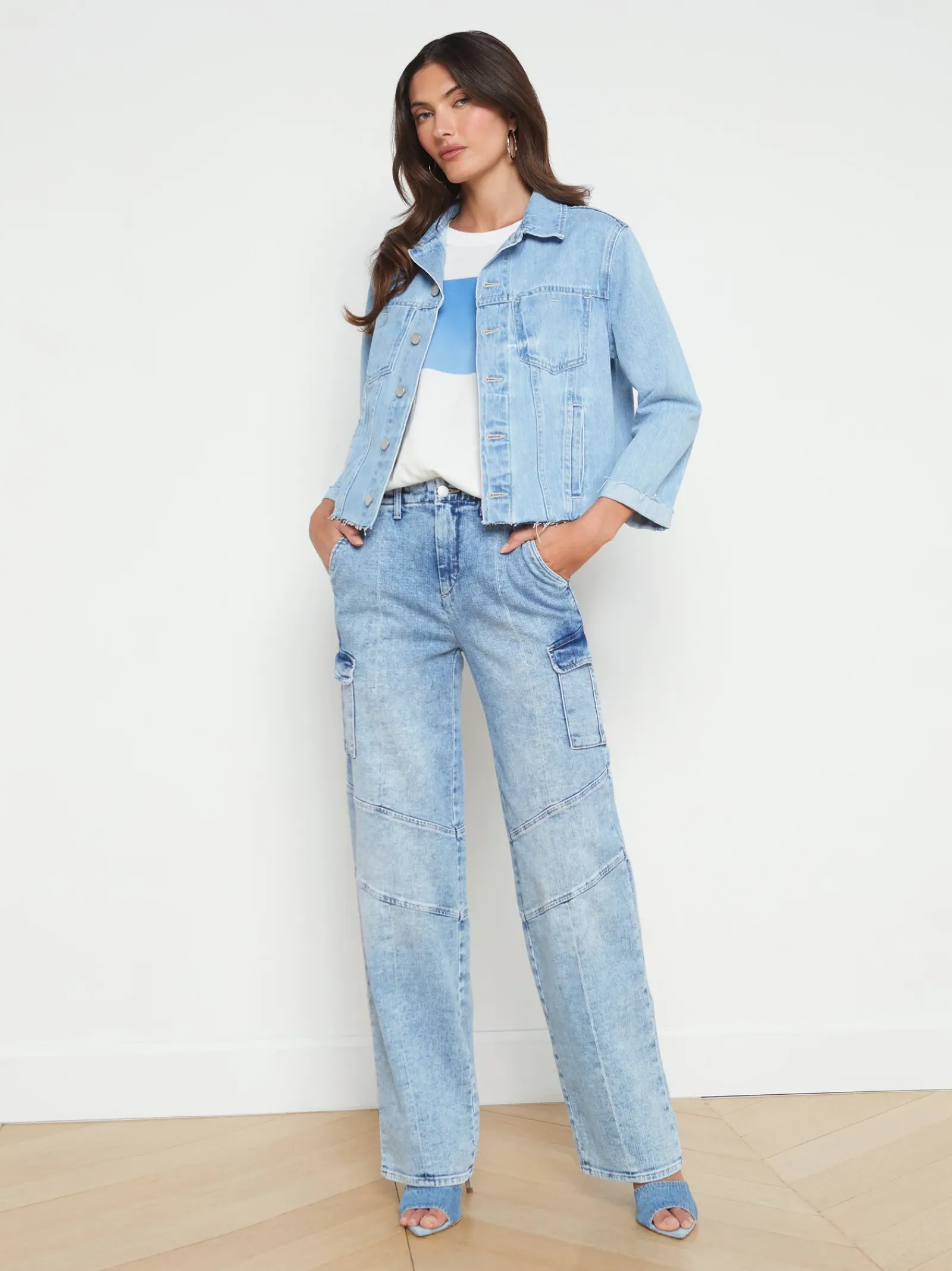 L'AGENCE Blazers & Jackets|Ailana Maui Moon Jean Jacket Cove