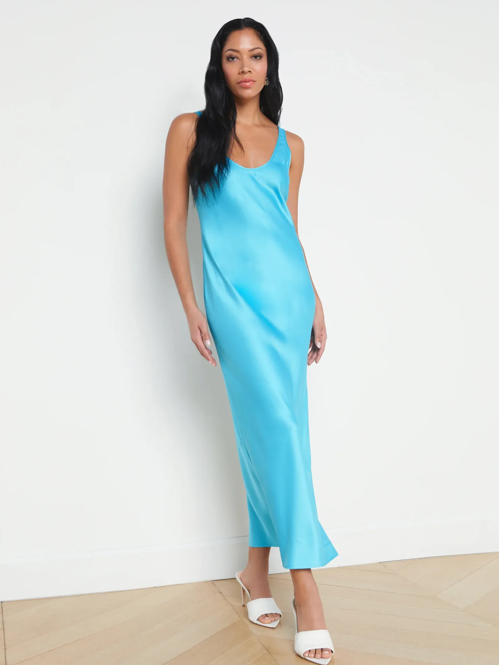 L'AGENCE Spring Collection|Camisoles & Tanks|Akiya Tank Dress Blue Atoll