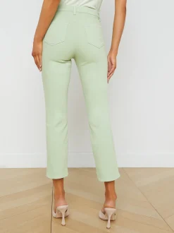 L'AGENCE Petite|Straight|Alexia Cropped Cigarette Jean Laurel Green