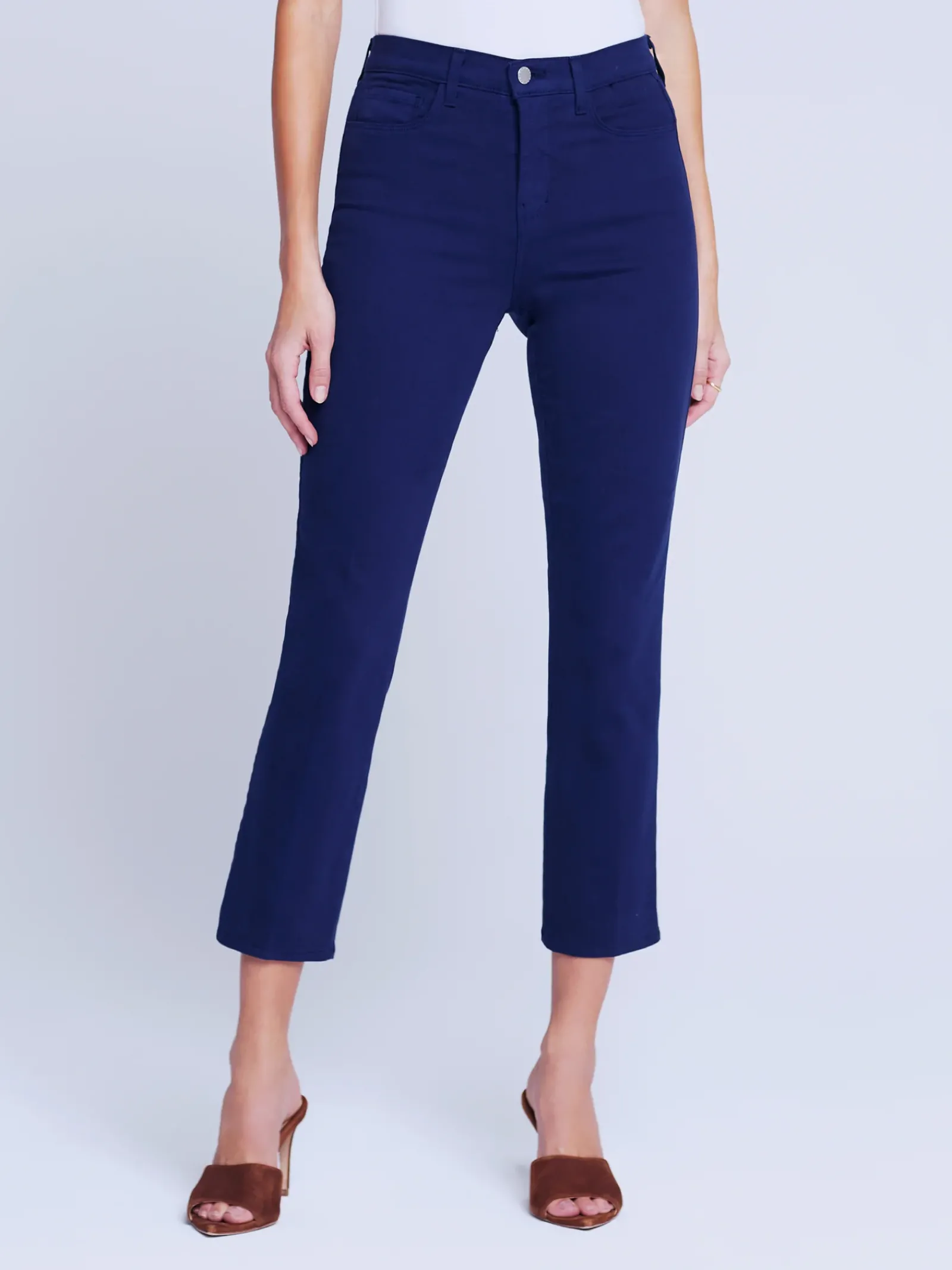 L'AGENCE Petite|Straight|Alexia Cropped Cigarette Jean Midnight