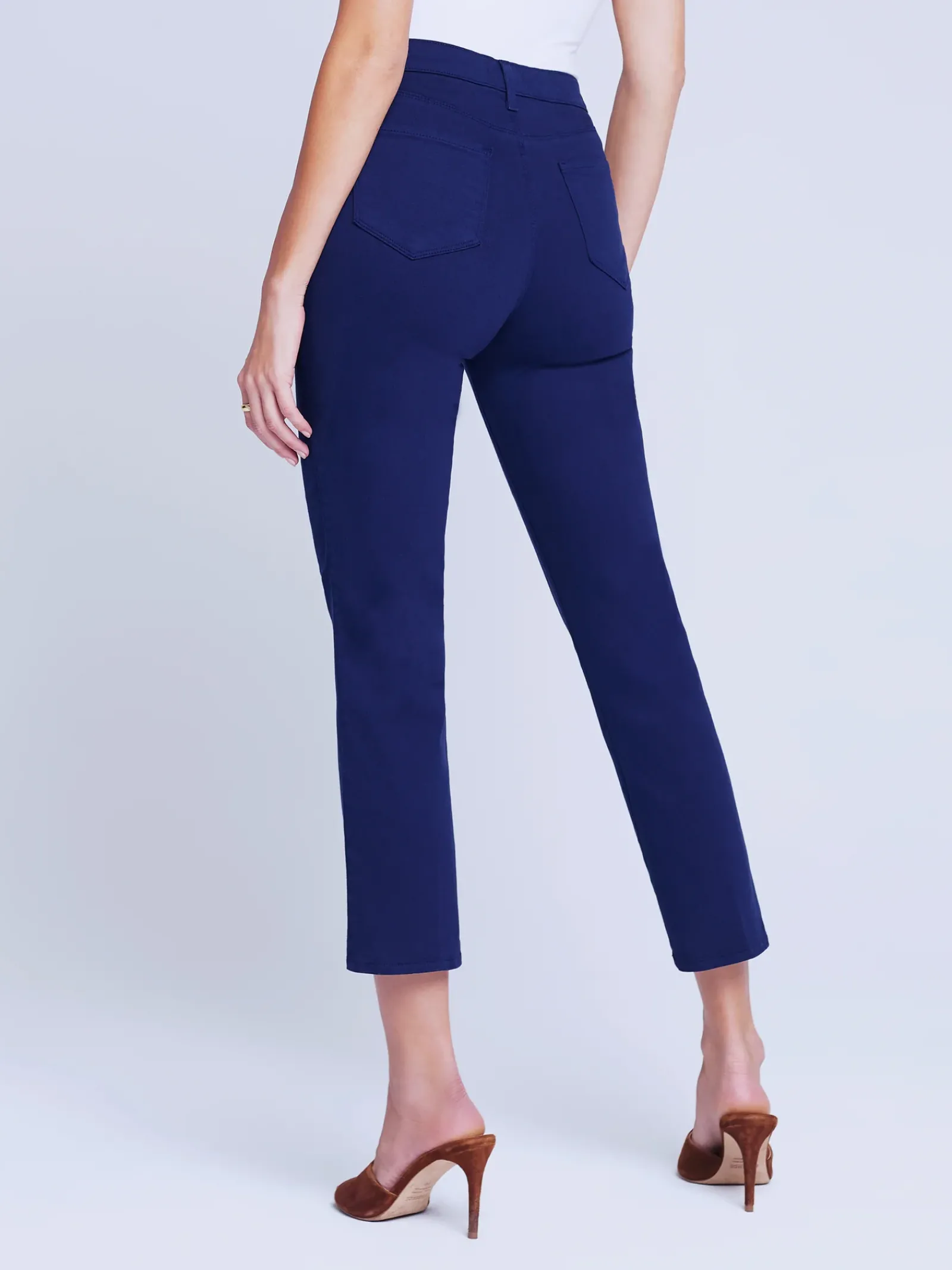 L'AGENCE Petite|Straight|Alexia Cropped Cigarette Jean Midnight