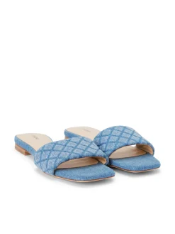 L'AGENCE Spring Collection|Sandals & Wedges|Aloise Denim Slide Sandal Light Blue Denim