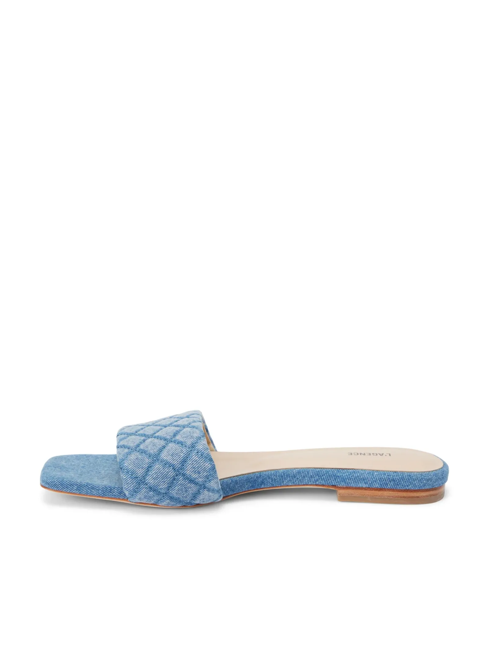 L'AGENCE Spring Collection|Sandals & Wedges|Aloise Denim Slide Sandal Light Blue Denim