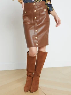 L'AGENCE Resort Collection|Pants, Shorts & Skirts|Amira Pencil Skirt Smoky Quartz