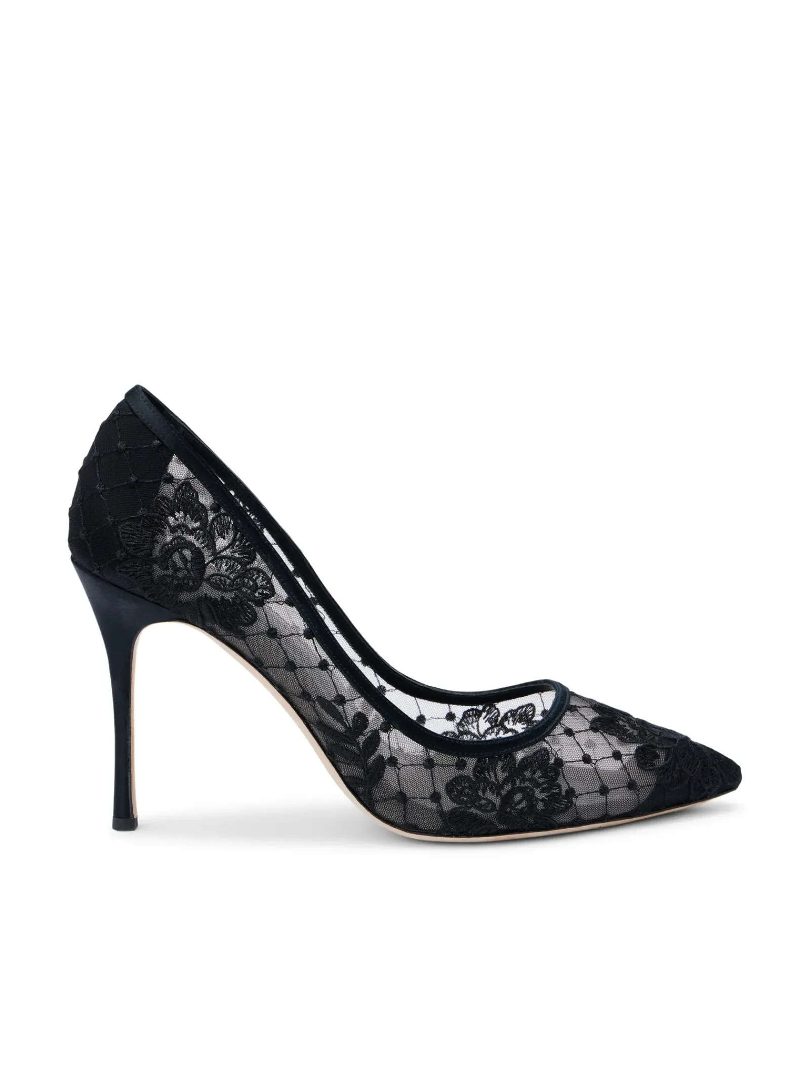 L'AGENCE Resort Collection|All Things Black|Anais Lace Pump Black Lace/Satin