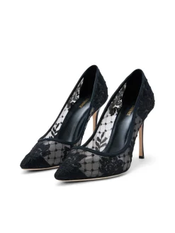 L'AGENCE Resort Collection|All Things Black|Anais Lace Pump Black Lace/Satin