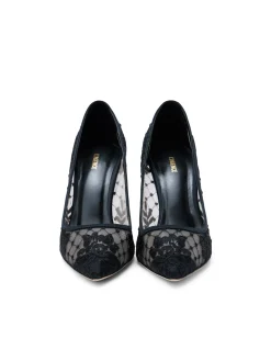 L'AGENCE Resort Collection|All Things Black|Anais Lace Pump Black Lace/Satin