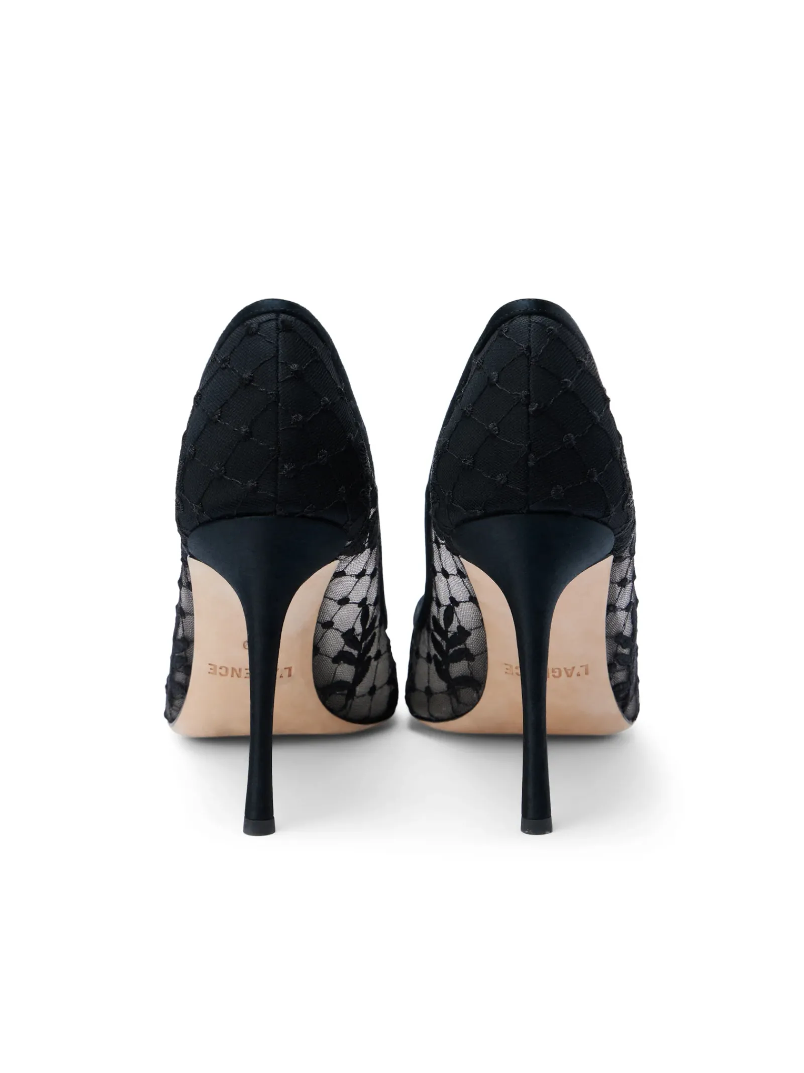 L'AGENCE Resort Collection|All Things Black|Anais Lace Pump Black Lace/Satin