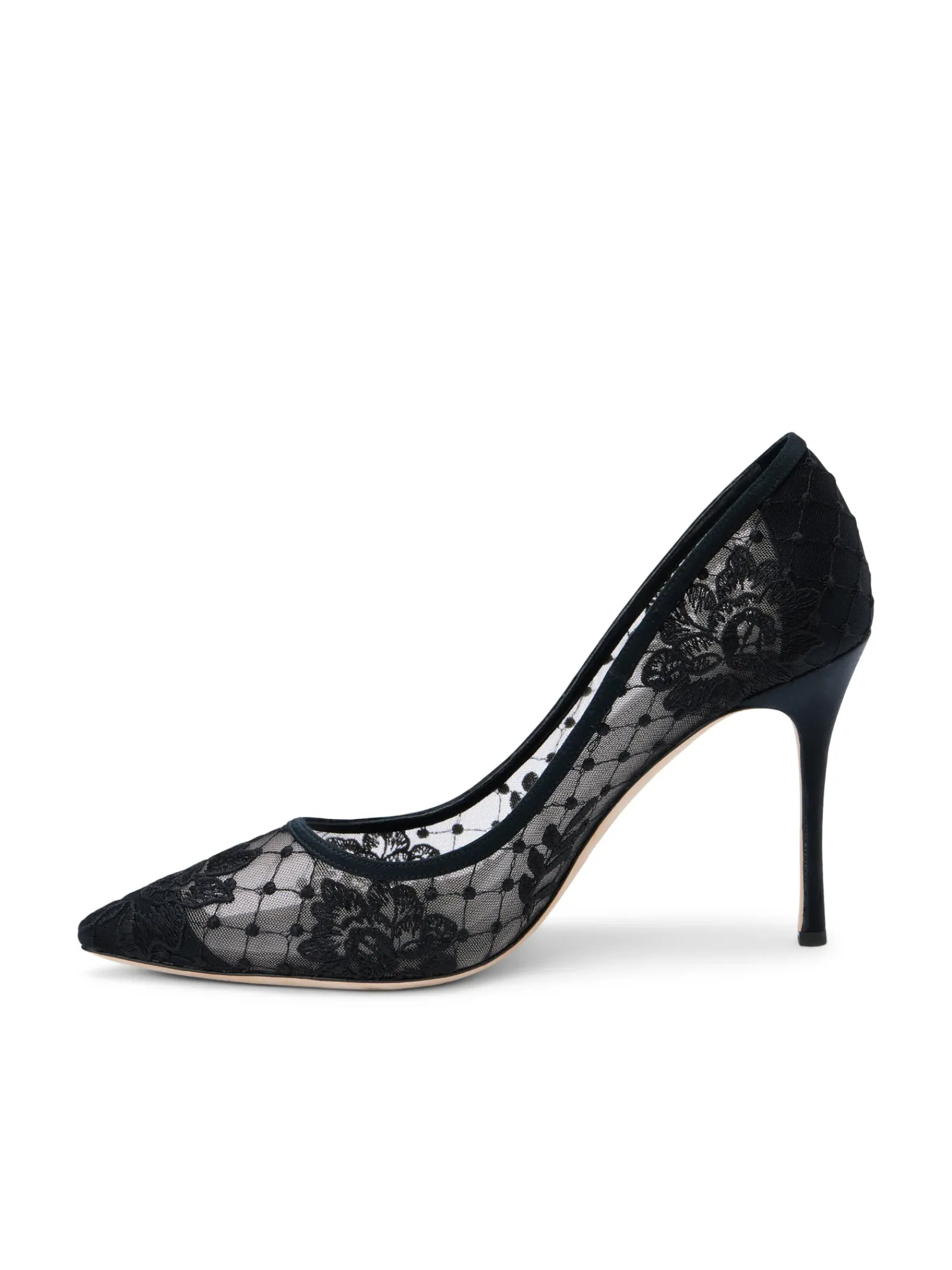 L'AGENCE Resort Collection|All Things Black|Anais Lace Pump Black Lace/Satin