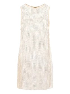 L'AGENCE Spring Collection|Swimwear|Angela Mesh Cover-Up Dress Champagne