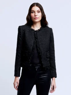 L'AGENCE All Things Black|Blazers & Jackets|Angelina Tweed Blazer Black