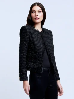 L'AGENCE All Things Black|Blazers & Jackets|Angelina Tweed Blazer Black