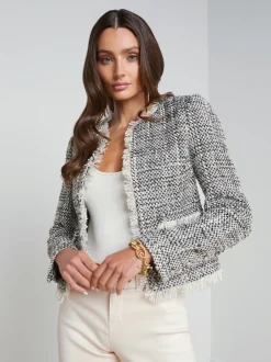 L'AGENCE Spring Collection|Blazers & Jackets|Angelina Tweed Jacket Ecru/Black/Metallic