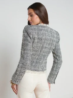 L'AGENCE Spring Collection|Blazers & Jackets|Angelina Tweed Jacket Ecru/Black/Metallic
