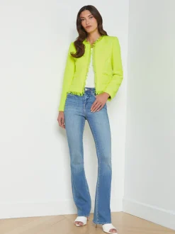 L'AGENCE Spring Collection|Blazers & Jackets|Angelina Tweed Jacket Neon Citrus