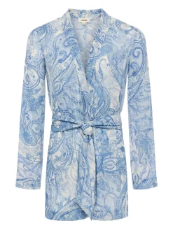 L'AGENCE Spring '24 Catalog|Print Edition|Arabell Romper Ivory/Blue Decorated Paisley