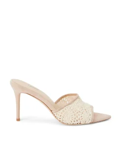 L'AGENCE Spring Collection|Mules|Armande Crochet Mule Ecru/Pecan Crochet