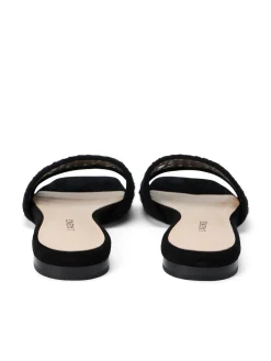 L'AGENCE Spring Collection|Sandals & Wedges|Armelle Crochet Slide Sandal Black Crochet