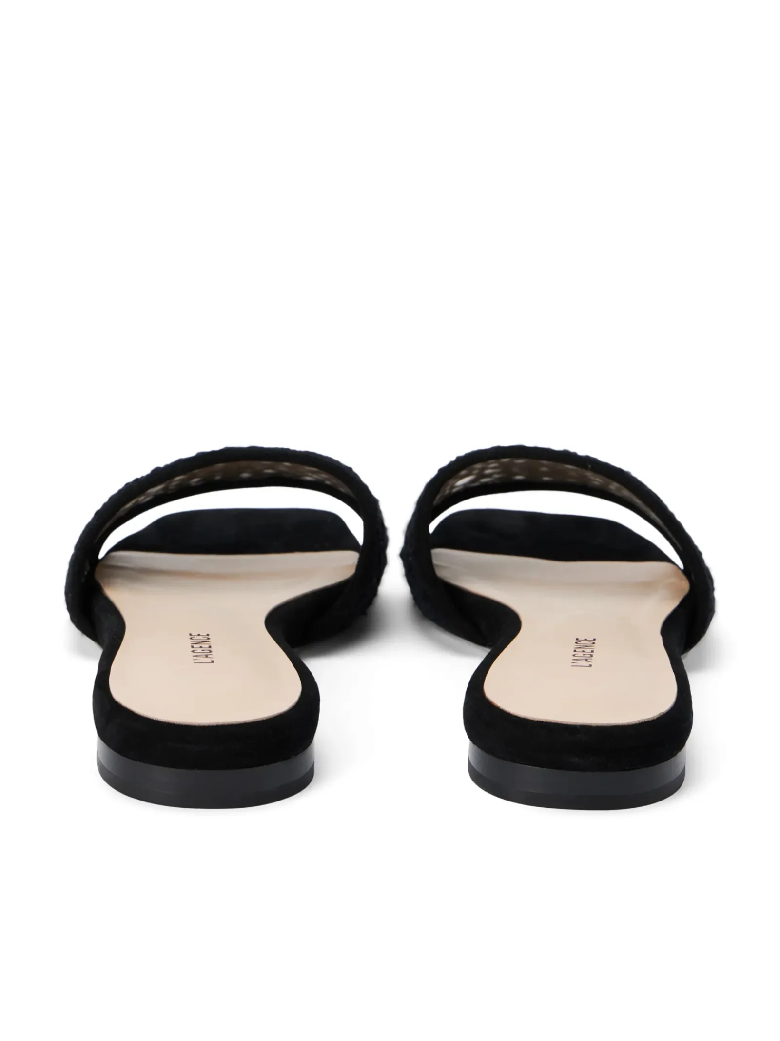 L'AGENCE Spring Collection|Sandals & Wedges|Armelle Crochet Slide Sandal Black Crochet