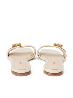 L'AGENCE Spring '24 Catalog|Sandals & Wedges|Aurelie Buckle Slide Sandal Ecru Leather