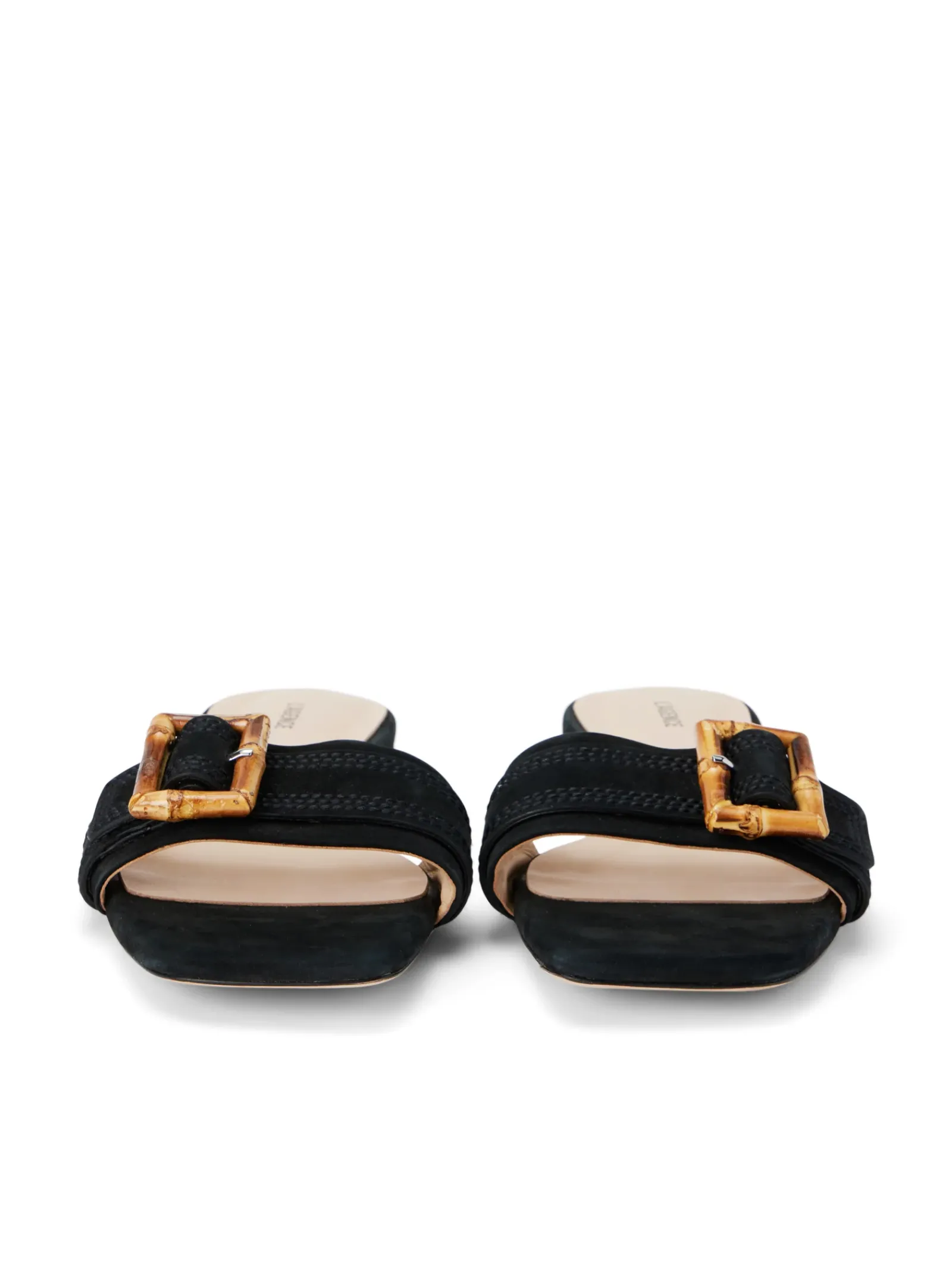 L'AGENCE Spring Collection|Sandals & Wedges|Aurelie Buckle Slide Sandal Black Nubuck