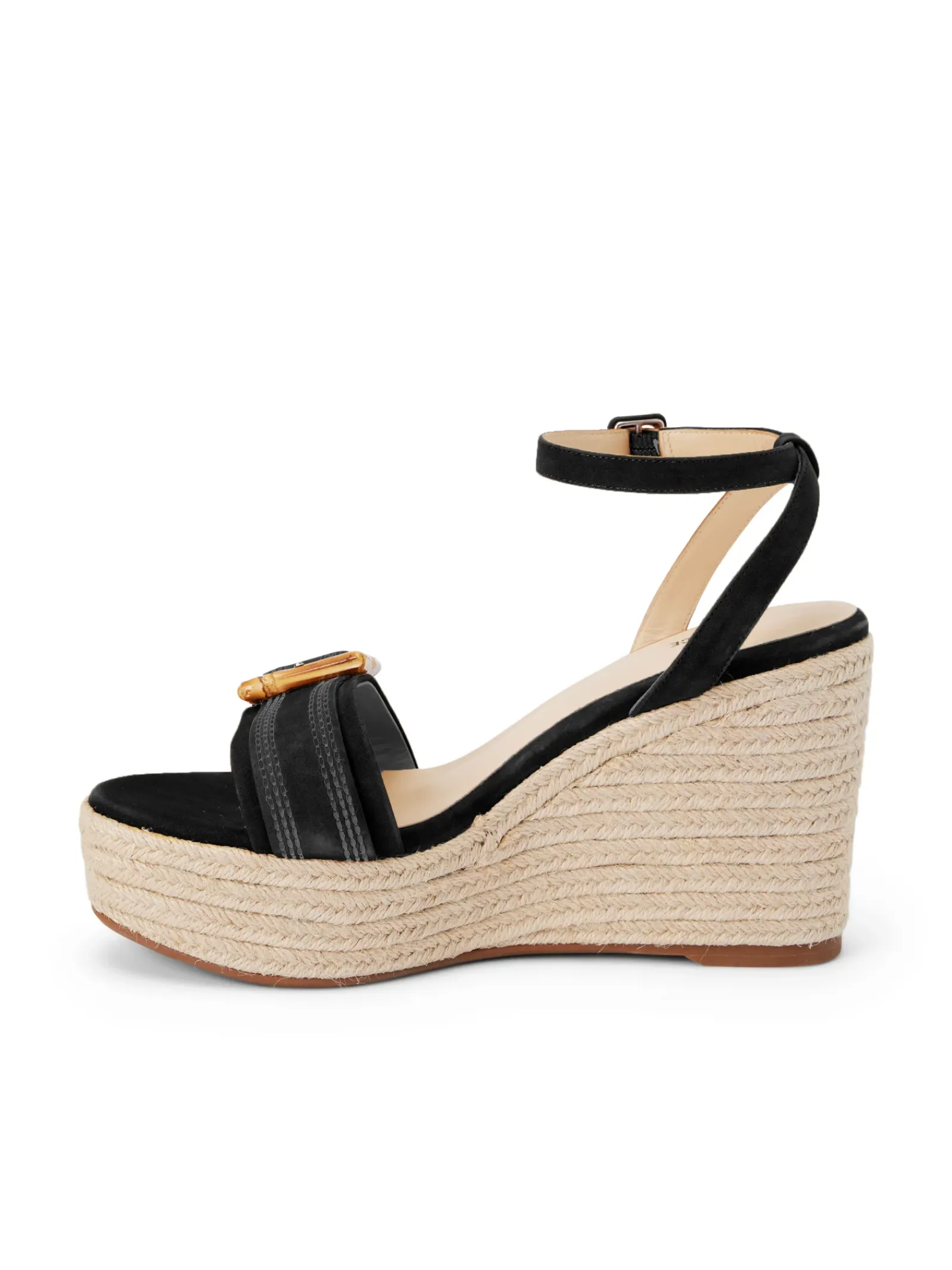 L'AGENCE Spring Collection|Heels & Pumps|Aurore Wedge Espadrille Black Leather