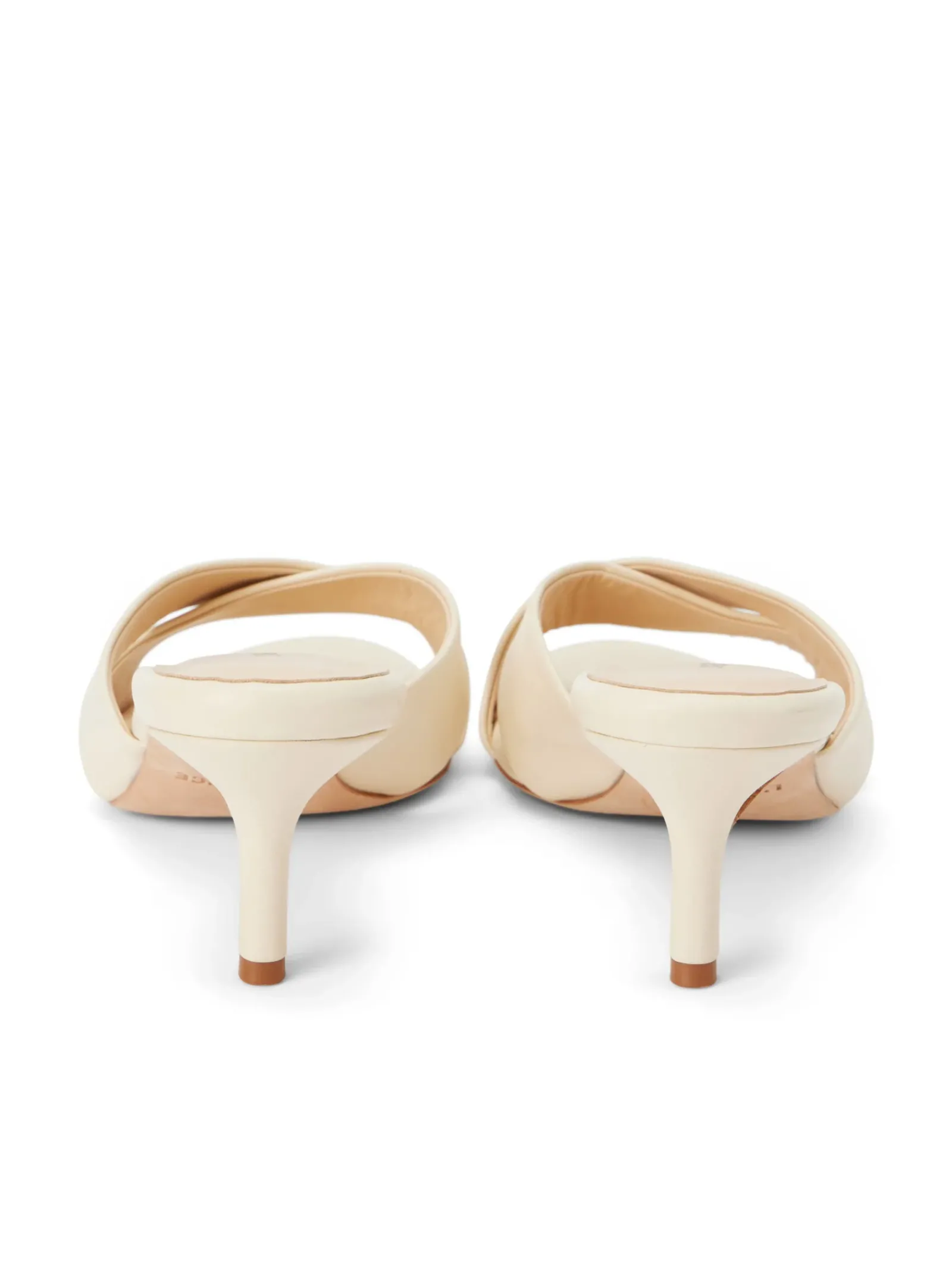 L'AGENCE Heels & Pumps|Spring Collection|Aveline Kitten-Heel Sandal Ecru Leather