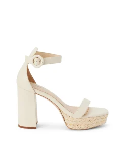 L'AGENCE Nouveau Whites|Spring Collection|Avia Leather Platform Sandal Ecru Leather