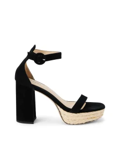 L'AGENCE All Things Black|Spring Collection|Avia Suede Platform Sandal Black Suede