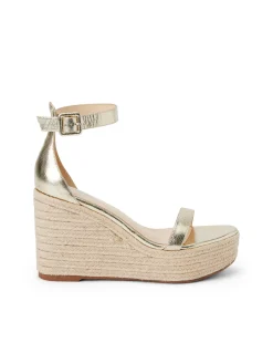 L'AGENCE Spring Collection|Heels & Pumps|Avice Wedge Espadrille Gold Metallic Leather