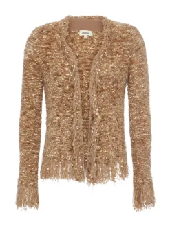 L'AGENCE Back in Stock|Spring Collection|Azure Fringe Cardigan Blazer Tan Multi