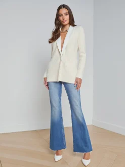 L'AGENCE Nouveau Whites|Spring Collection|Baileigh Textured Knit Blazer Ivory