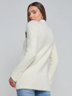L'AGENCE Nouveau Whites|Spring Collection|Baileigh Textured Knit Blazer Ivory
