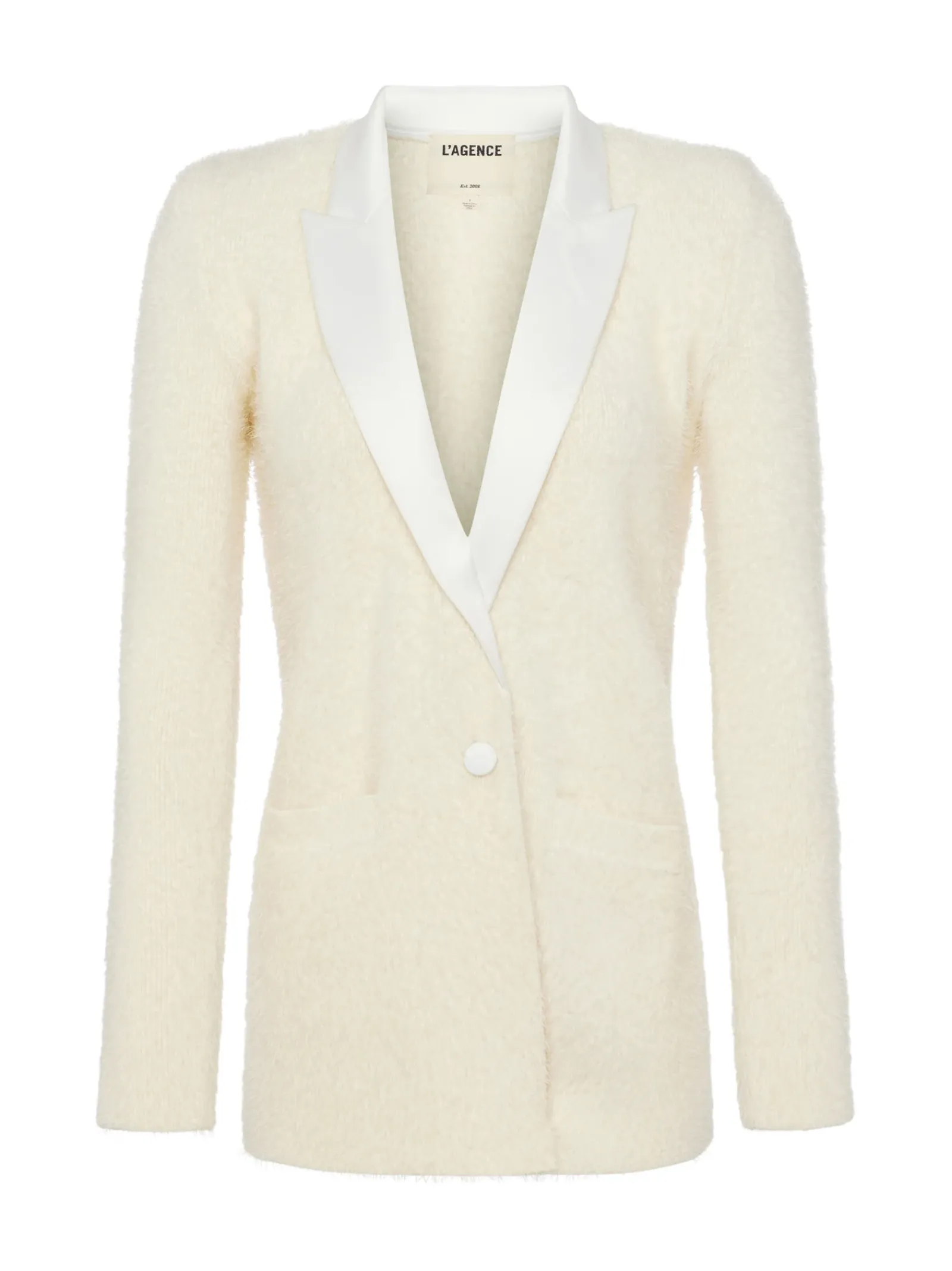 L'AGENCE Nouveau Whites|Spring Collection|Baileigh Textured Knit Blazer Ivory