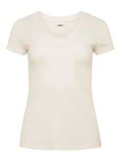 L'AGENCE Nouveau Whites|Best Sellers|Becca Cotton V-Neck Tee Vintage White
