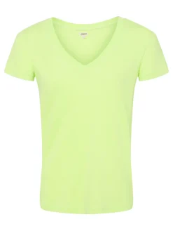 L'AGENCE Spring Collection|Tees|Becca Cotton V-Neck Tee Neon Citrus