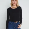 L'AGENCE All Things Black|Spring Collection|Benny Cotton Crewneck Tee Black