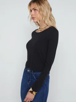 L'AGENCE All Things Black|Spring Collection|Benny Cotton Crewneck Tee Black