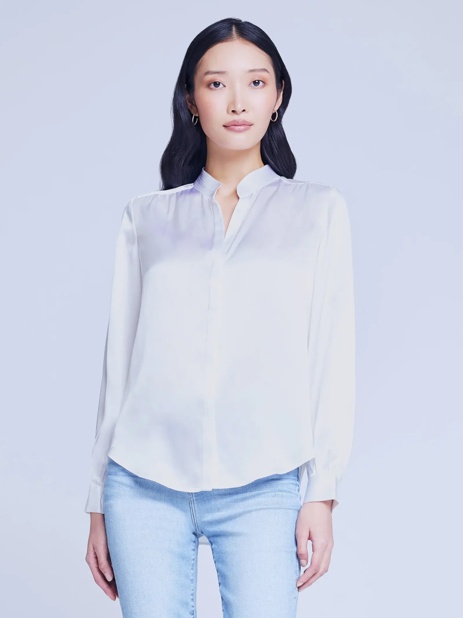 L'AGENCE Nouveau Whites|Silks|Bianca Blouse White