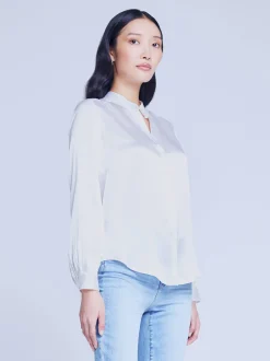 L'AGENCE Nouveau Whites|Silks|Bianca Blouse White