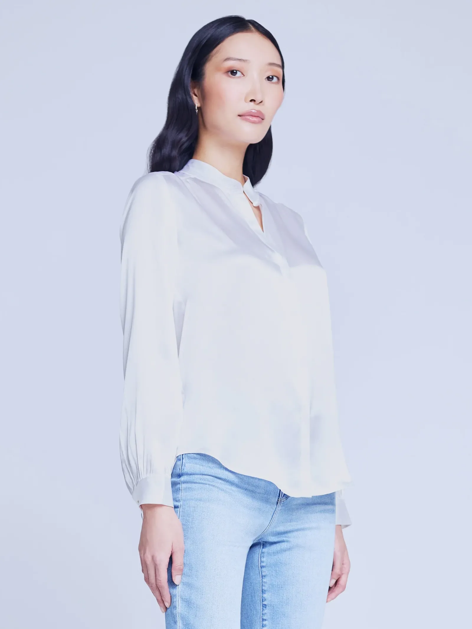 L'AGENCE Nouveau Whites|Silks|Bianca Blouse White