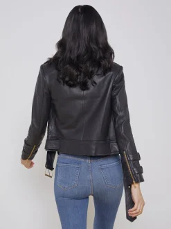 L'AGENCE All Things Black|Leather|Billie Belted Leather Jacket Black