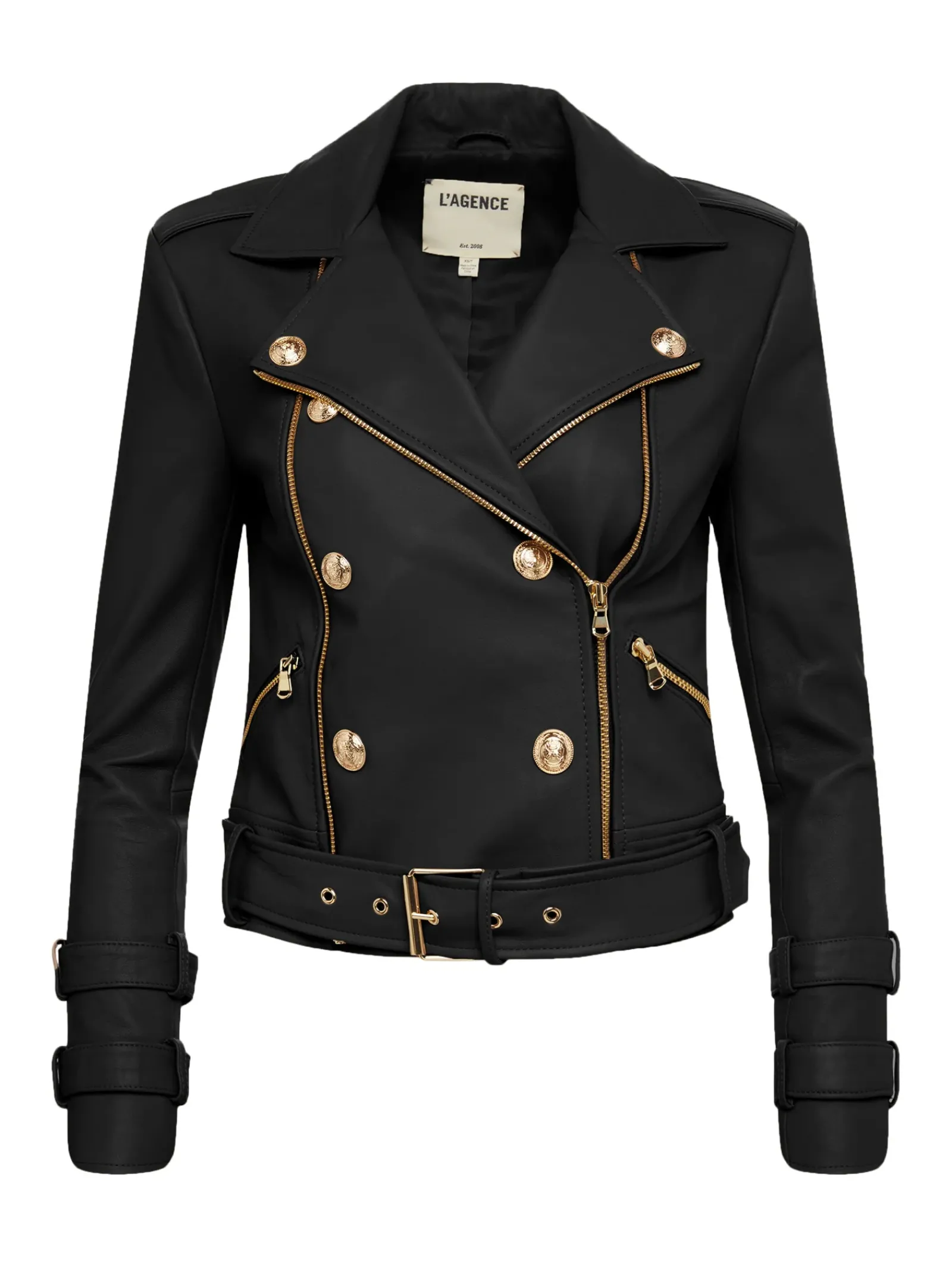 L'AGENCE All Things Black|Leather|Billie Belted Leather Jacket Black