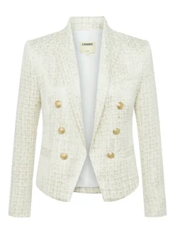L'AGENCE Nouveau Whites|Spring Collection|Brooke Open-Front Blazer Ivory/Light Gold