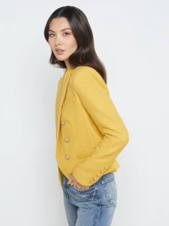 L'AGENCE Resort Collection|Blazers & Jackets|Brooke Open-Front Blazer Citrine/Gold