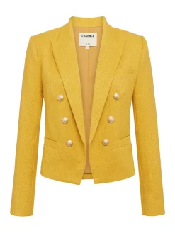 L'AGENCE Resort Collection|Blazers & Jackets|Brooke Open-Front Blazer Citrine/Gold