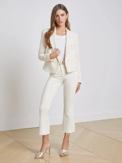 L'AGENCE Essentials|Blazers & Jackets|Brooke Open-Front Blazer Ecru