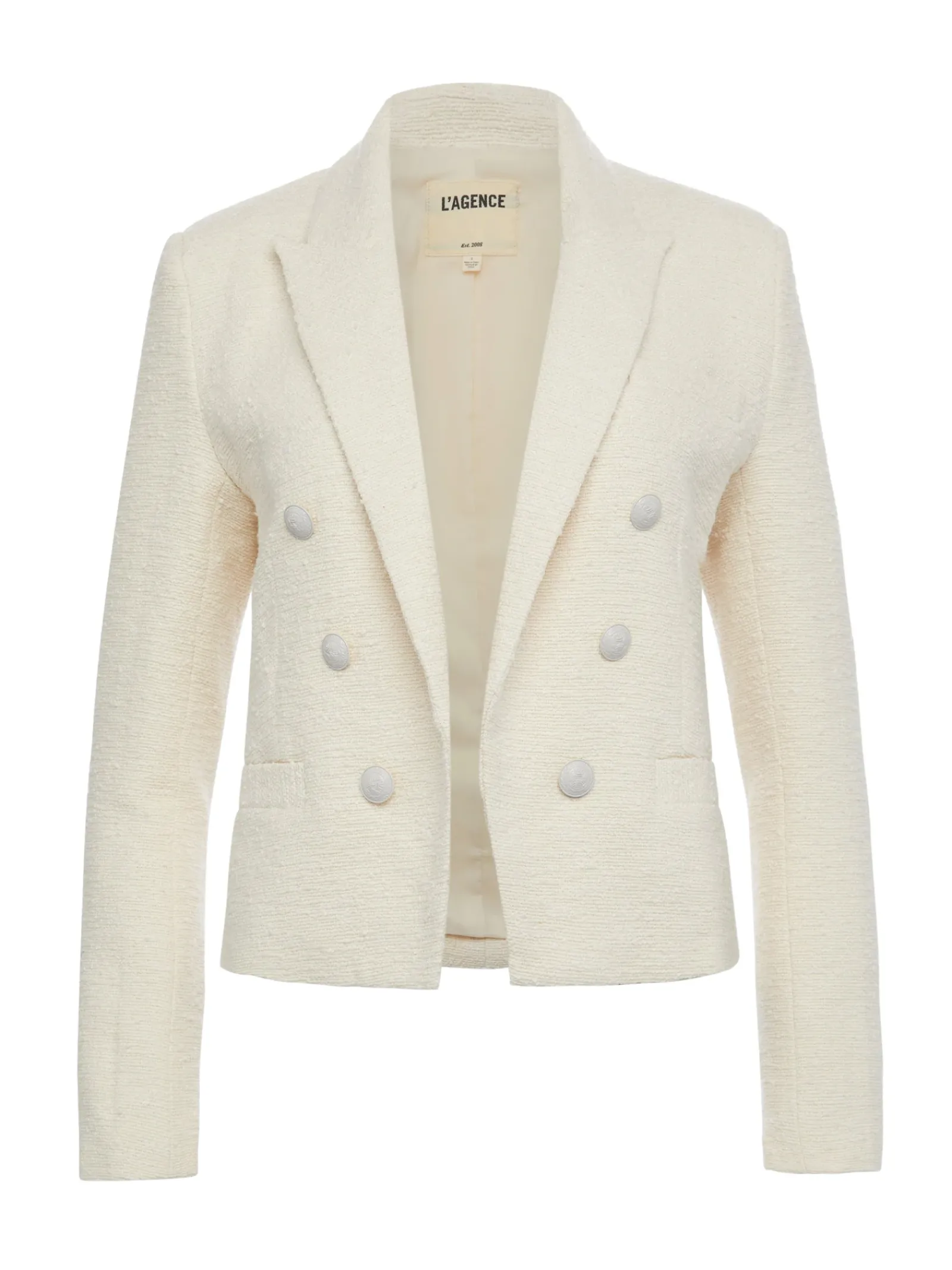 L'AGENCE Essentials|Blazers & Jackets|Brooke Open-Front Blazer Ecru